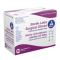 Dynarex Latex Surgical Gloves, 7.0-8.0 mil Palm, Latex, Powder-Free, 6, 200 PK 2360